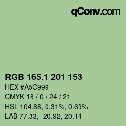 Farbcode: RGB 165.1 201 153 | qconv.com
