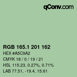 Color code: RGB 165.1 201 162 | qconv.com