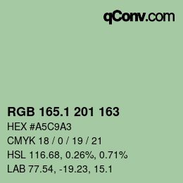 Color code: RGB 165.1 201 163 | qconv.com