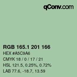 カラーコード: RGB 165.1 201 166 | qconv.com