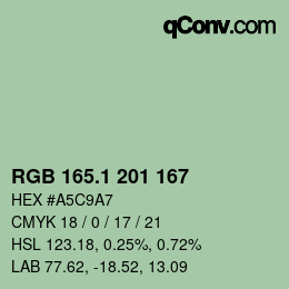 Color code: RGB 165.1 201 167 | qconv.com