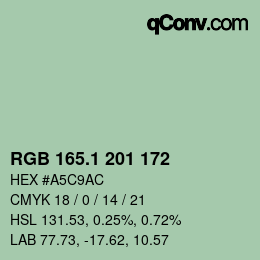 Color code: RGB 165.1 201 172 | qconv.com