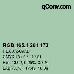 Color code: RGB 165.1 201 173 | qconv.com