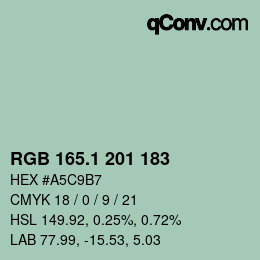 カラーコード: RGB 165.1 201 183 | qconv.com