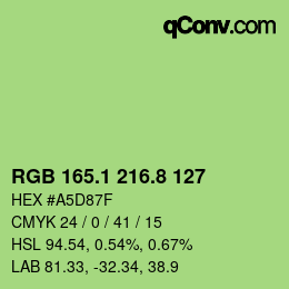 カラーコード: RGB 165.1 216.8 127 | qconv.com