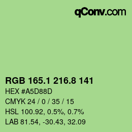 カラーコード: RGB 165.1 216.8 141 | qconv.com
