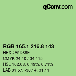 カラーコード: RGB 165.1 216.8 143 | qconv.com