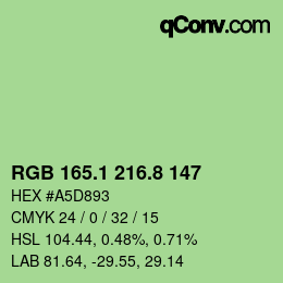 カラーコード: RGB 165.1 216.8 147 | qconv.com