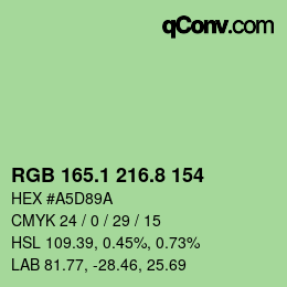 カラーコード: RGB 165.1 216.8 154 | qconv.com