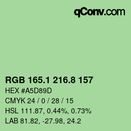 Color code: RGB 165.1 216.8 157 | qconv.com