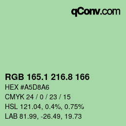 Color code: RGB 165.1 216.8 166 | qconv.com