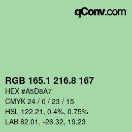 Color code: RGB 165.1 216.8 167 | qconv.com