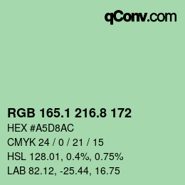 Farbcode: RGB 165.1 216.8 172 | qconv.com