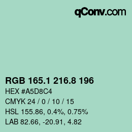 Color code: RGB 165.1 216.8 196 | qconv.com