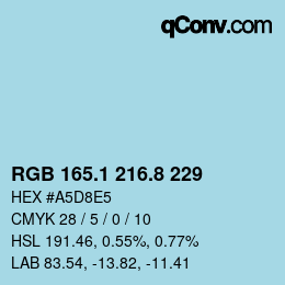 Farbcode: RGB 165.1 216.8 229 | qconv.com