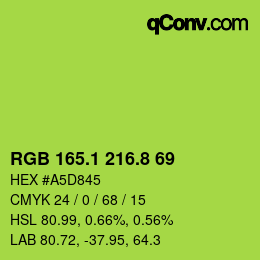 カラーコード: RGB 165.1 216.8 69 | qconv.com