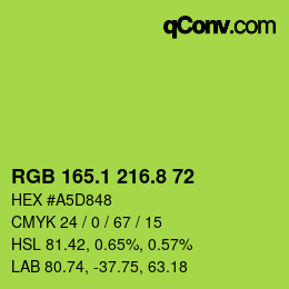 カラーコード: RGB 165.1 216.8 72 | qconv.com