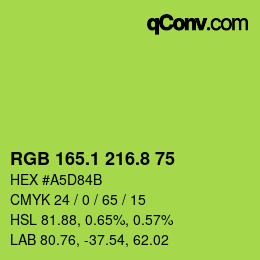 カラーコード: RGB 165.1 216.8 75 | qconv.com
