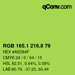 カラーコード: RGB 165.1 216.8 79 | qconv.com