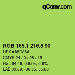 カラーコード: RGB 165.1 216.8 90 | qconv.com