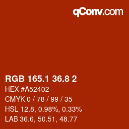 カラーコード: RGB 165.1 36.8 2 | qconv.com