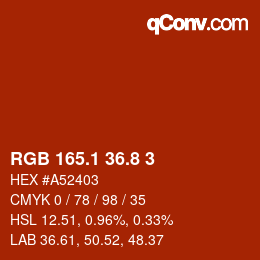 Color code: RGB 165.1 36.8 3 | qconv.com