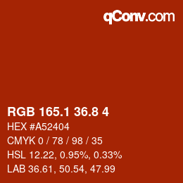 Color code: RGB 165.1 36.8 4 | qconv.com