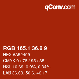 Color code: RGB 165.1 36.8 9 | qconv.com