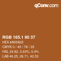 カラーコード: RGB 165.1 90 37 | qconv.com