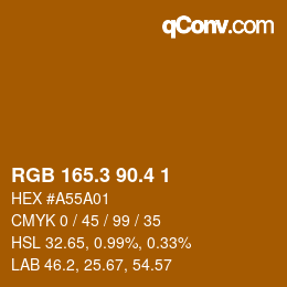 カラーコード: RGB 165.3 90.4 1 | qconv.com