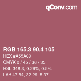 カラーコード: RGB 165.3 90.4 105 | qconv.com