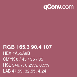 カラーコード: RGB 165.3 90.4 107 | qconv.com