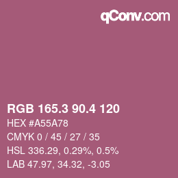 カラーコード: RGB 165.3 90.4 120 | qconv.com
