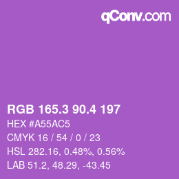 カラーコード: RGB 165.3 90.4 197 | qconv.com