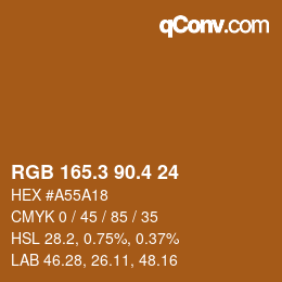 カラーコード: RGB 165.3 90.4 24 | qconv.com