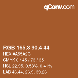 カラーコード: RGB 165.3 90.4 44 | qconv.com