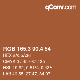 カラーコード: RGB 165.3 90.4 54 | qconv.com