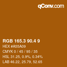 カラーコード: RGB 165.3 90.4 9 | qconv.com