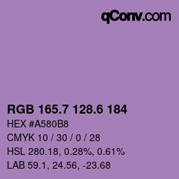 カラーコード: RGB 165.7 128.6 184 | qconv.com