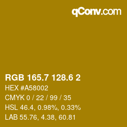 カラーコード: RGB 165.7 128.6 2 | qconv.com