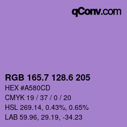 カラーコード: RGB 165.7 128.6 205 | qconv.com