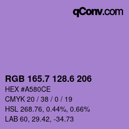 カラーコード: RGB 165.7 128.6 206 | qconv.com