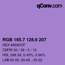 カラーコード: RGB 165.7 128.6 207 | qconv.com