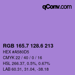 カラーコード: RGB 165.7 128.6 213 | qconv.com