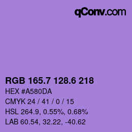 カラーコード: RGB 165.7 128.6 218 | qconv.com