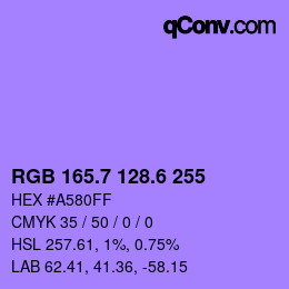 カラーコード: RGB 165.7 128.6 255 | qconv.com