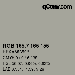 カラーコード: RGB 165.7 165 155 | qconv.com