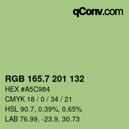 カラーコード: RGB 165.7 201 132 | qconv.com