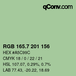 カラーコード: RGB 165.7 201 156 | qconv.com