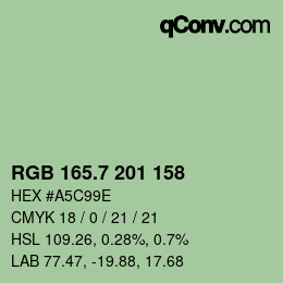 カラーコード: RGB 165.7 201 158 | qconv.com